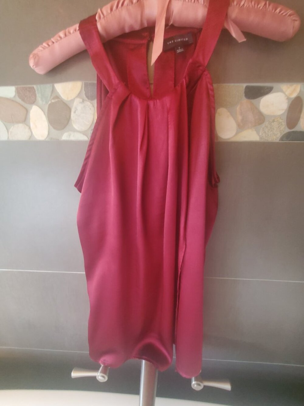The Limited Burgundy Wine Flutter Blouse S